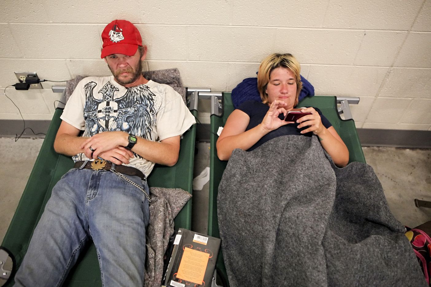 Couple in cots